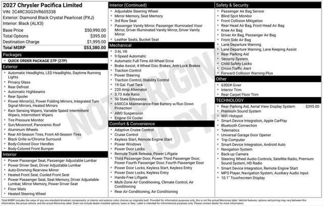 2027 Chrysler Pacifica Limited for sale in Kenosha, WI