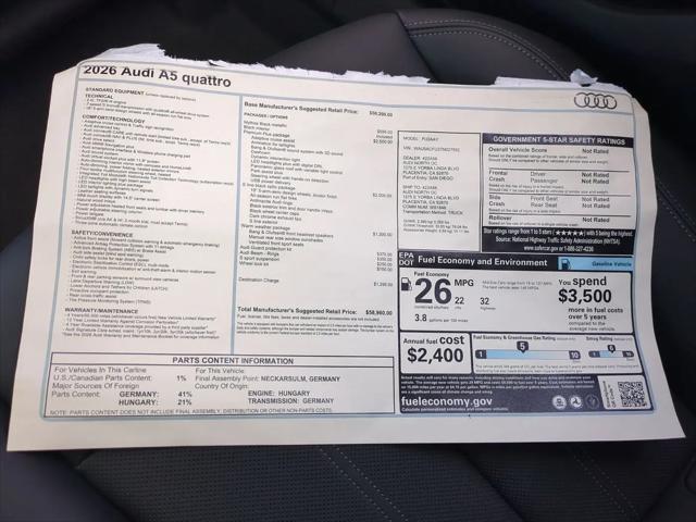2026 Audi A5 Premium Plus TFSI quattro S tronic