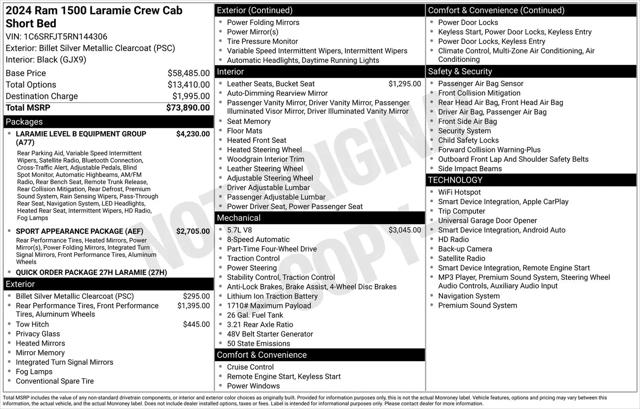 2024 Ram 1500 Laramie Crew Cab 4x4 57 Box