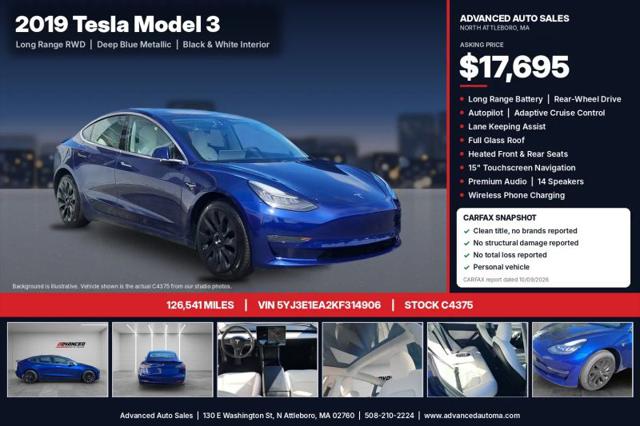 2019 Tesla Model 3 Long Range for sale in North Attleboro, MA