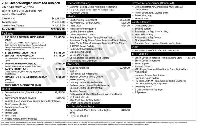 Used 2020 Jeep Wrangler Unlimited Rubicon 4x4 For Sale in Muscle Shoals, AL