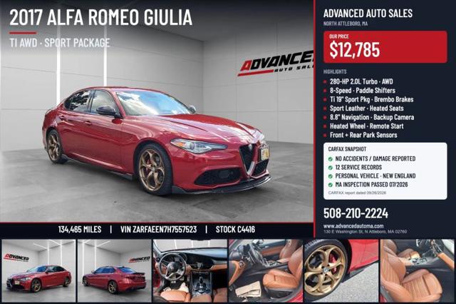 2017 Alfa Romeo Giulia Ti AWD for sale in North Attleboro, MA