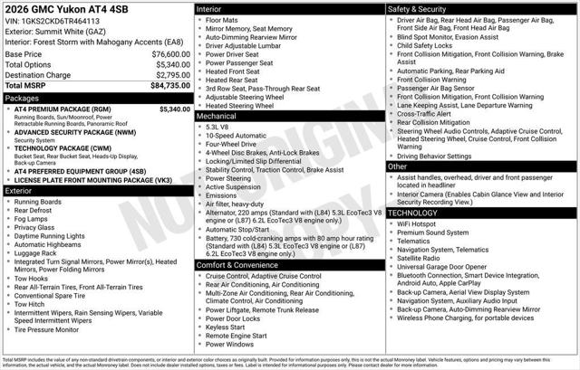 2026 GMC Yukon 4WD AT4