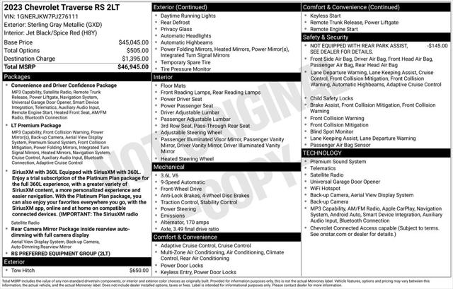 Used 2023 Chevrolet Traverse RS For Sale in Muscle Shoals, AL