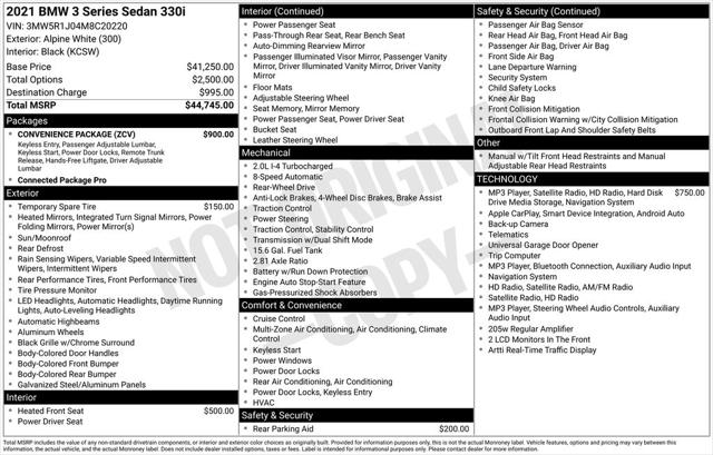 Used 2021 BMW 330i 330i For Sale in Muscle Shoals, AL