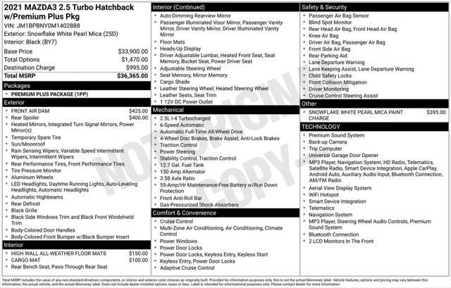 2021 Mazda Mazda3 2.5 Turbo Premium Plus