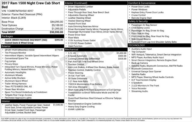 2017 Ram 1500 Night Crew Cab 4x4 57 Box