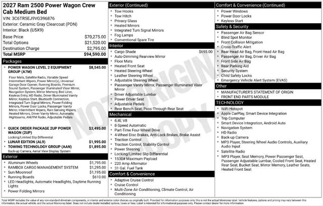 2027 Ram 2500 Power Wagon Hemi
