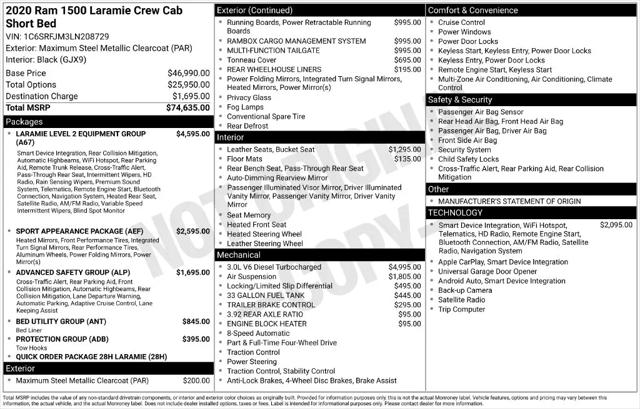 2020 Ram 1500 Laramie Crew Cab 4x4 57 Box