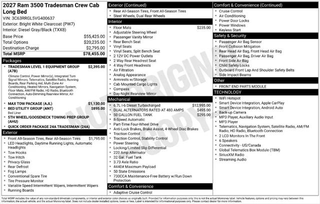 2027 Ram 3500 Tradesman