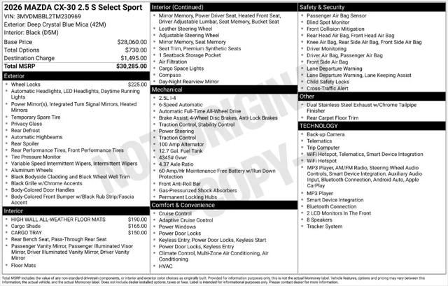 2026 Mazda CX-30 2.5 S Select Sport