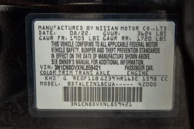 2022 Nissan Versa 1.6 S Xtronic CVT