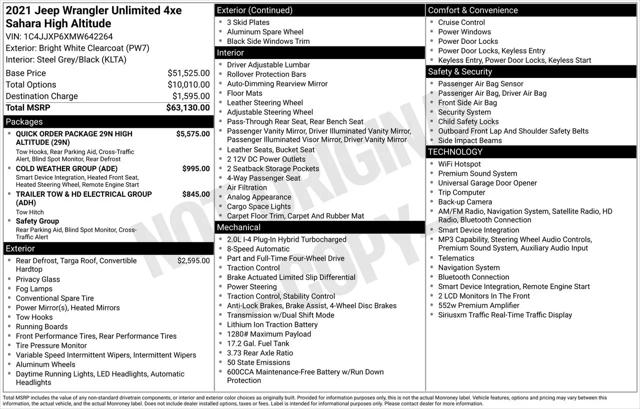 2021 Jeep Wrangler 4xe Unlimited Sahara High Altitude