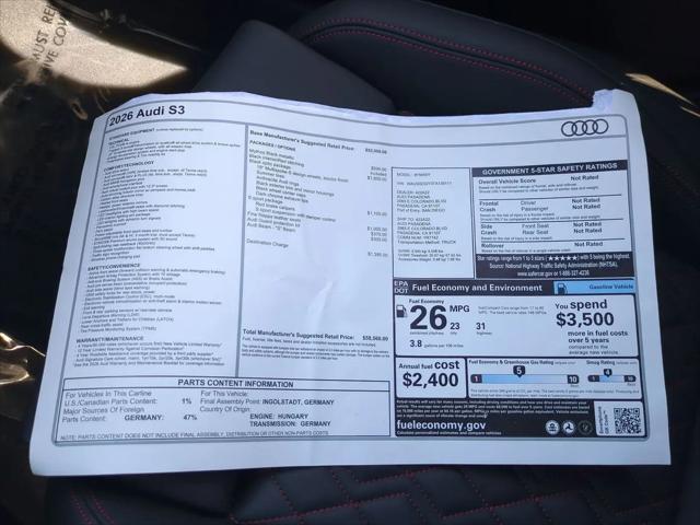 2026 Audi S3 TFSI quattro S tronic