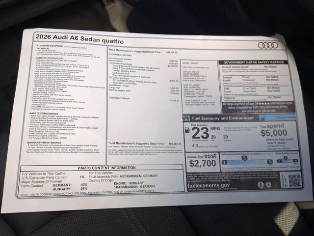 2026 Audi A6 Premium quattro S tronic