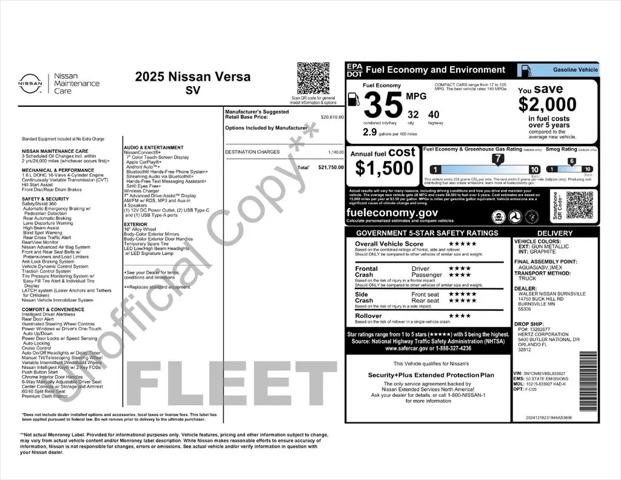 2025 Nissan Versa 1.6 SV