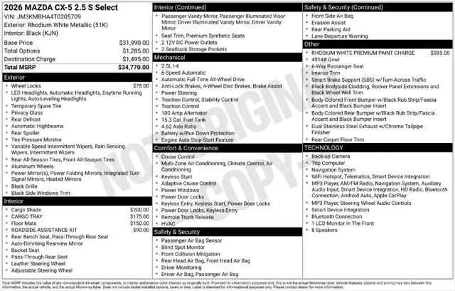 2026 Mazda CX-5 2.5 S Select