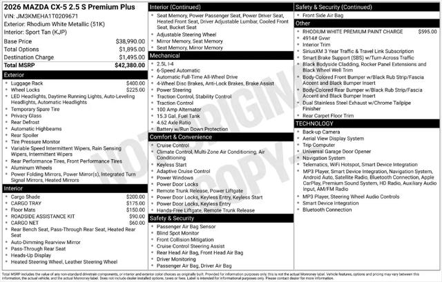 2026 Mazda CX-5 2.5 S Premium Plus