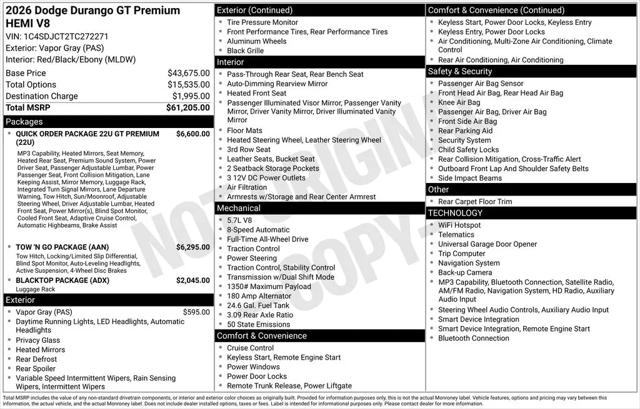 2026 Dodge Durango GT Premium AWD HEMI V8