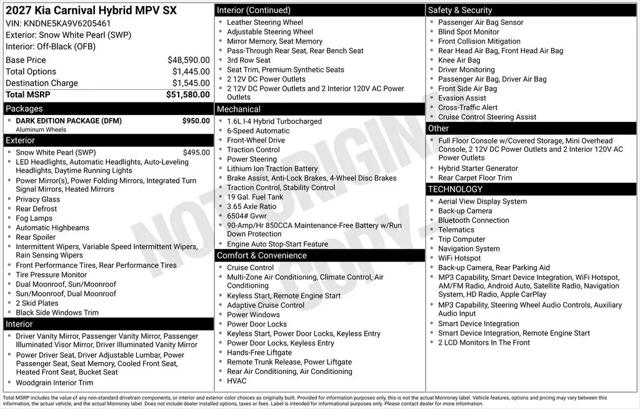 2027 Kia Carnival SX for sale in Mechanicsburg, PA