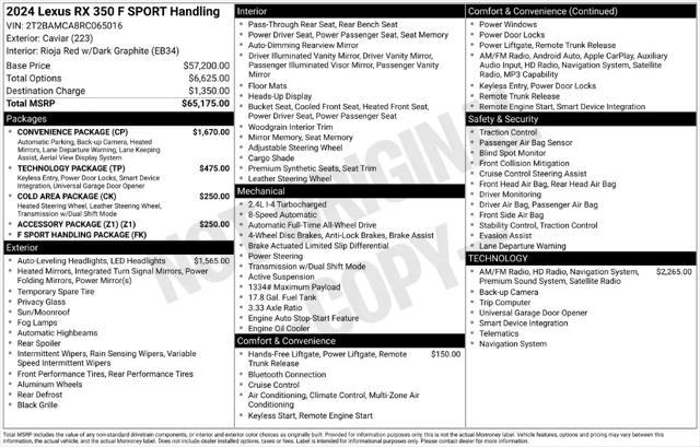 2024 Lexus RX 350 F SPORT Handling