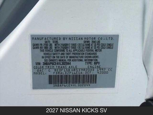 2027 Nissan Kicks SV
