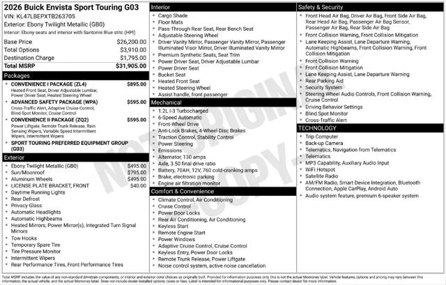 2026 Buick NV Sport Touring FWD