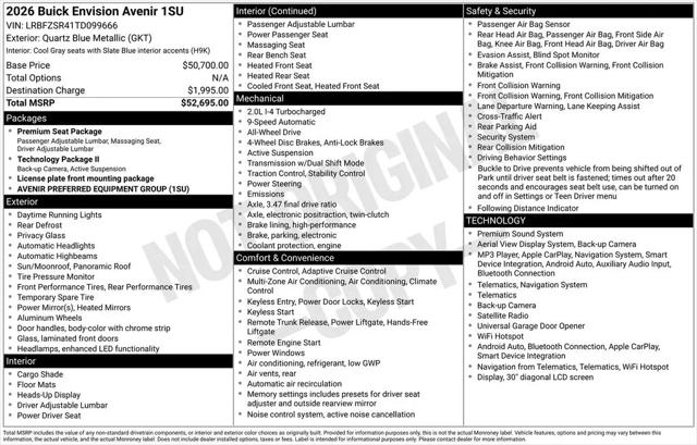 2026 Buick Envision Avenir AWD