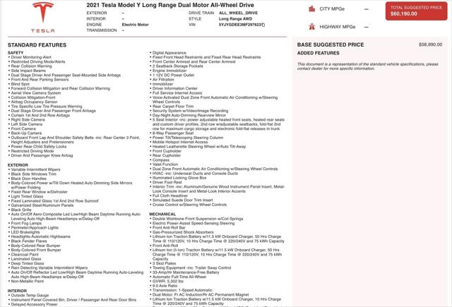 2021 Tesla Model Y Long Range Dual Motor All-Wheel Drive
