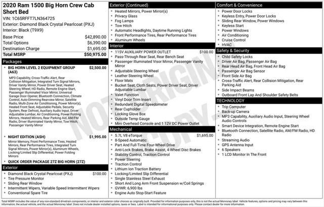 2020 Ram 1500 Big Horn Crew Cab 4x4 57 Box
