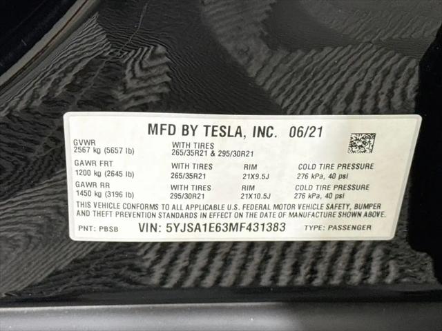 2021 Tesla Model S Plaid Tri Motor All-Wheel Drive
