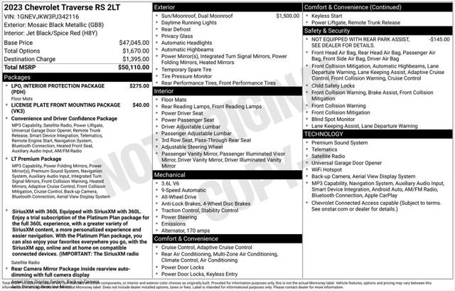 2023 Chevrolet Traverse AWD RS 2023 Chevrolet Traverse AWD RS