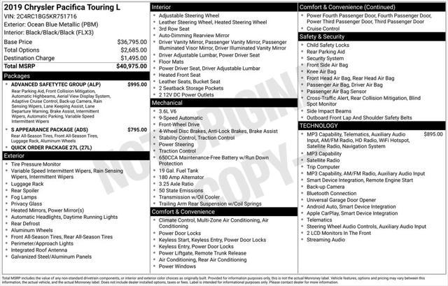 2019 Chrysler Pacifica Touring L 2019 Chrysler Pacifica Touring L