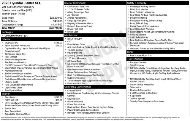2023 Hyundai Elantra SEL 2023 Hyundai Elantra SEL