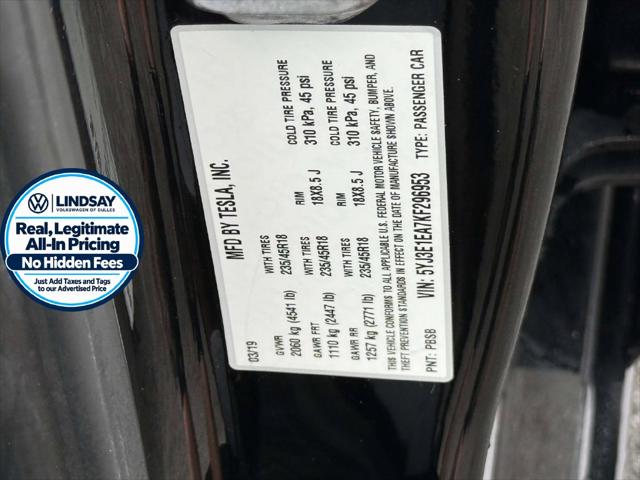2019 Tesla Model 3 Standard Range Plus