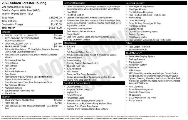 2026 Subaru Forester Touring