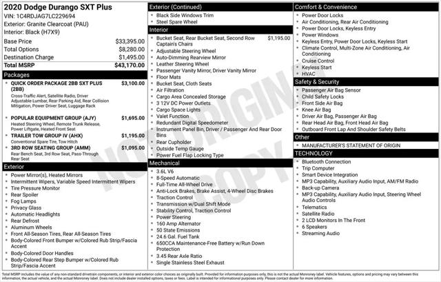 2020 Dodge Durango SXT Plus AWD