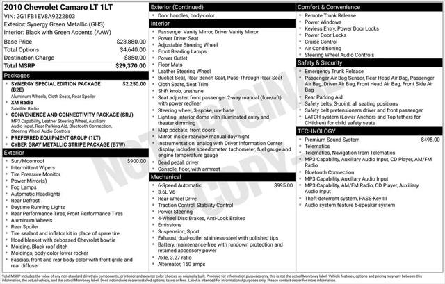 2010 Chevrolet Camaro 1LT