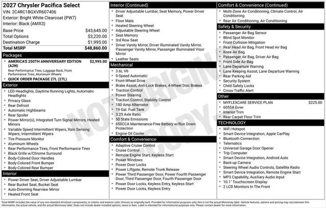 2027 Chrysler Pacifica Select