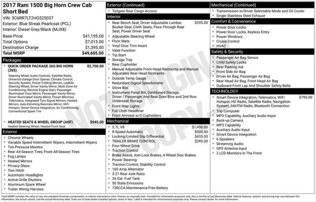 2017 Ram 1500 Big Horn Crew Cab 4x4 57 Box