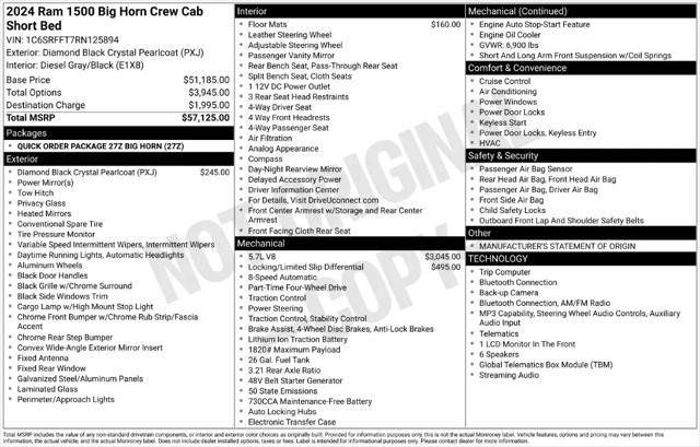 2024 Ram 1500 Big Horn Crew Cab 4x4 57 Box