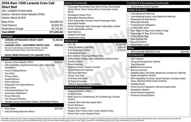 2026 RAM Ram 1500 RAM 1500 LARAMIE CREW CAB 4X4 57 BOX 2026 RAM Ram 1500 RAM 1500 LARAMIE CREW CAB 4X4 57 BOX