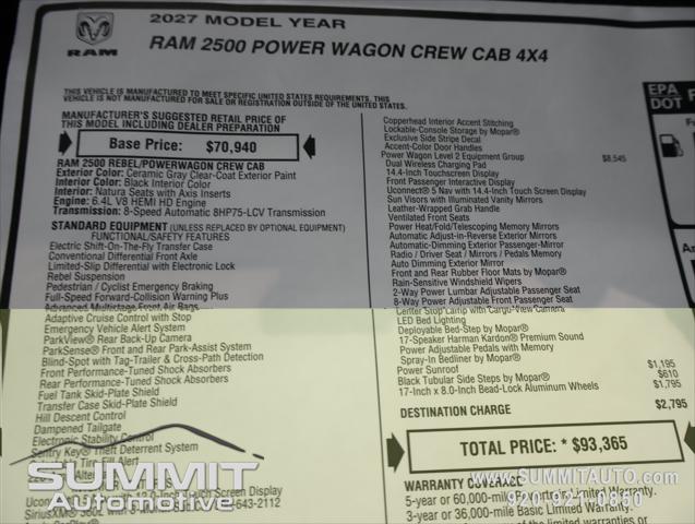 2027 Ram 2500 Power Wagon Hemi