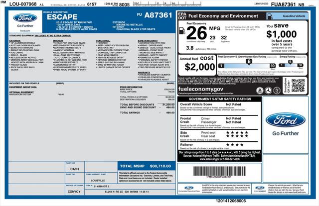 Used 2015 Ford Escape Titanium For Sale in Muscle Shoals, AL