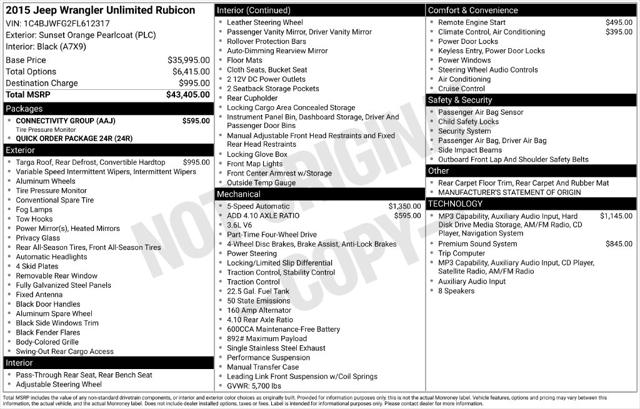Used 2015 Jeep Wrangler Unlimited Rubicon For Sale in Muscle Shoals, AL