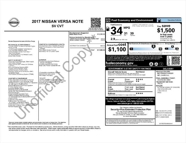 2017 Nissan Versa Note SV