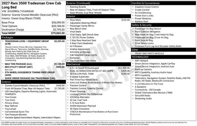 2027 Ram 3500 Tradesman