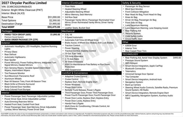 2027 Chrysler Pacifica Limited AWD