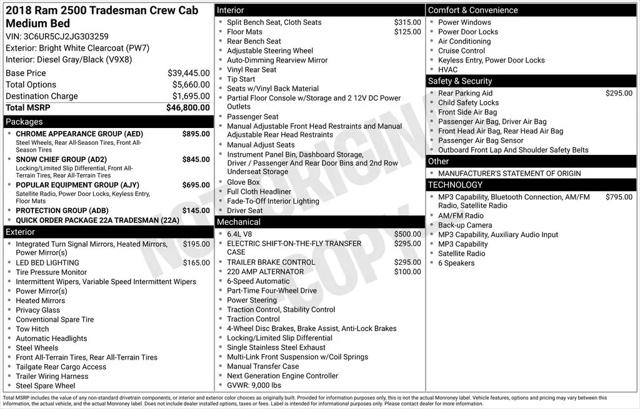 2018 Ram 2500 Tradesman Crew Cab 4x4 64 Box