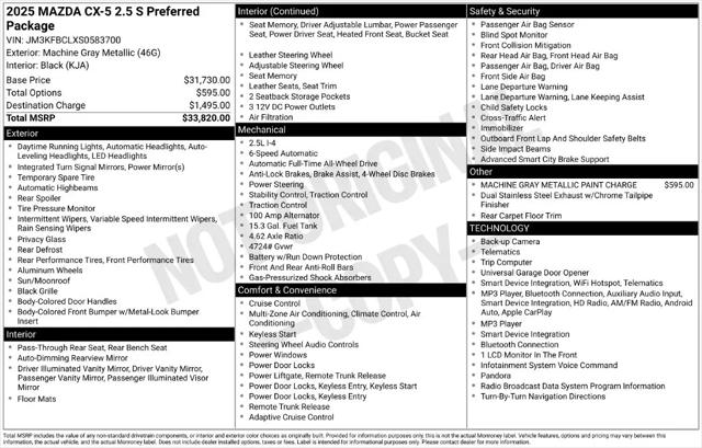 2025 Mazda CX-5 2.5 S Preferred